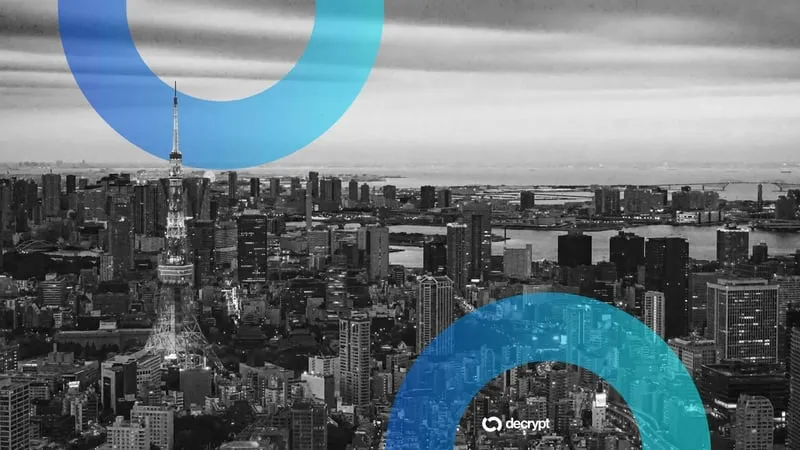 Tokyo skyline at dusk representing Japan's largest bank stablecoin initiative