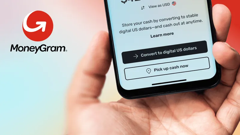 MoneyGram app interface showing the company's expansion into Solana validator infrastructure and stablecoin payments