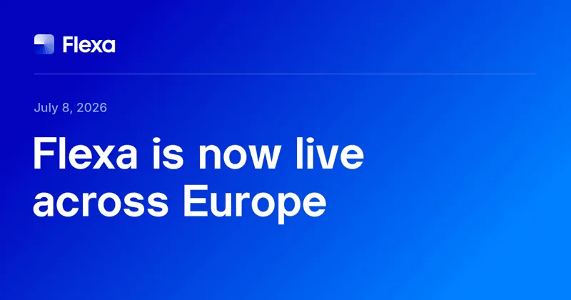 Flexa branding representing its crypto payments launch across European markets