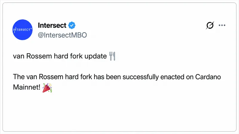 Cardano activates its Van Rossem hard fork through onchain governance