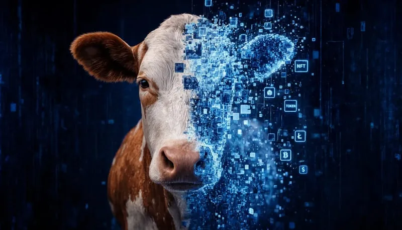 Dairy cattle representing tokenized livestock used as loan collateral