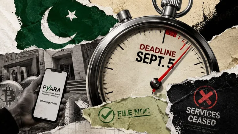 A stopwatch beside a regulatory document, illustrating Pakistan's crypto licensing deadline