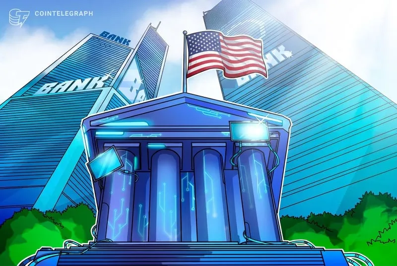 A row of US bank buildings, representing the BankChain Alliance plan for a bank-owned blockchain network