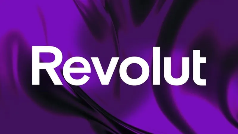 A Revolut card and app on a dark background, illustrating the fintech's euro stablecoin launch