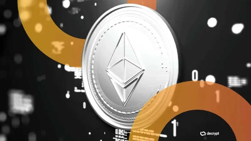 Ethereum logo illustration on a dark background