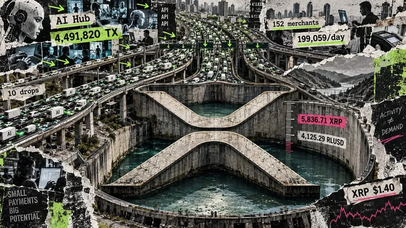 Abstract highway of light representing automated transactions on a blockchain