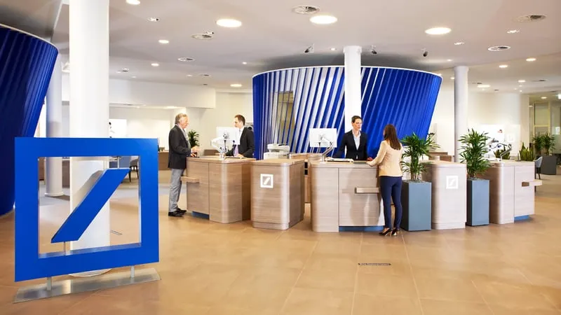 The Deutsche Bank towers in Frankfurt