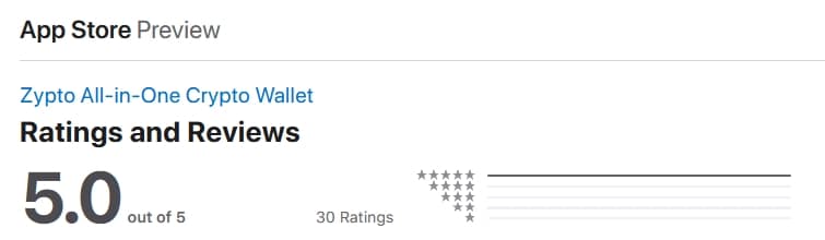 Zypto App 5 Star Reviews on App Store