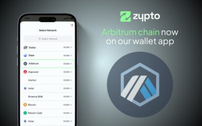 Zypto App Welcomes Arbitrum Blockchain and Arbitrum Users