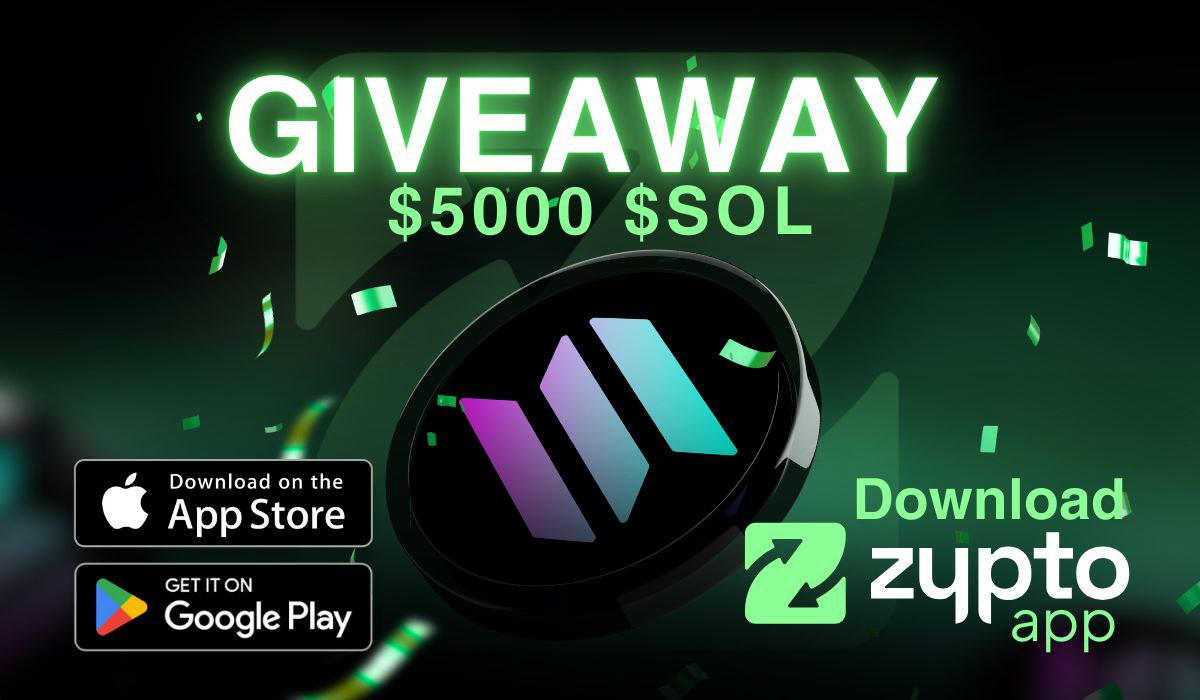 🚀 Zypto App Social Media Giveaway – $5,000 in Solana! 🚀