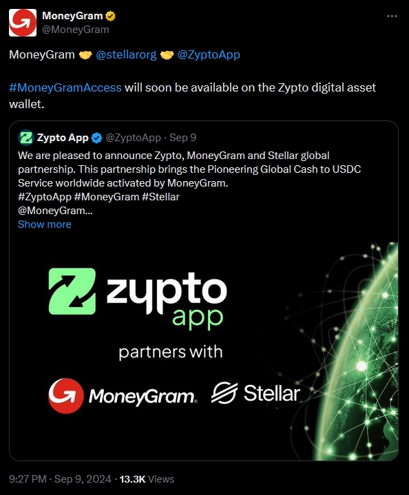 Zypto Announce Partnership with MoneyGram and Stellar