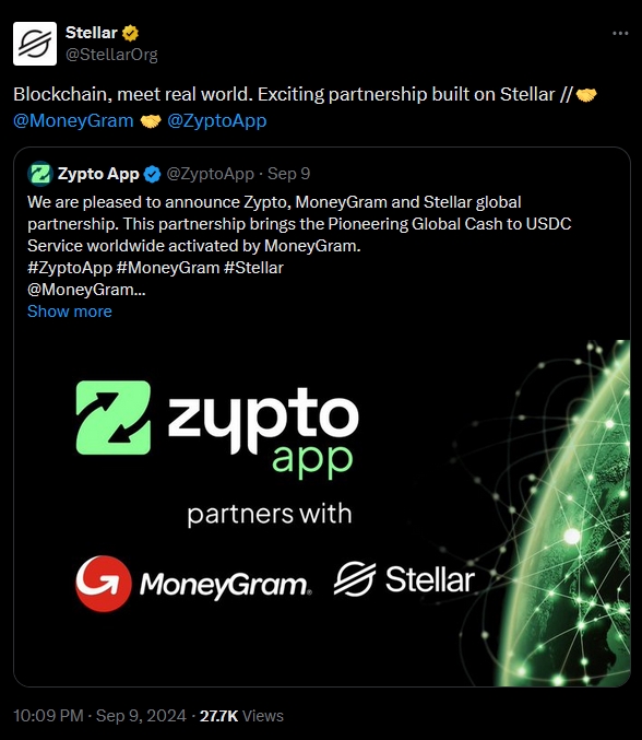 Zypto Announce Partnership with MoneyGram and Stellar