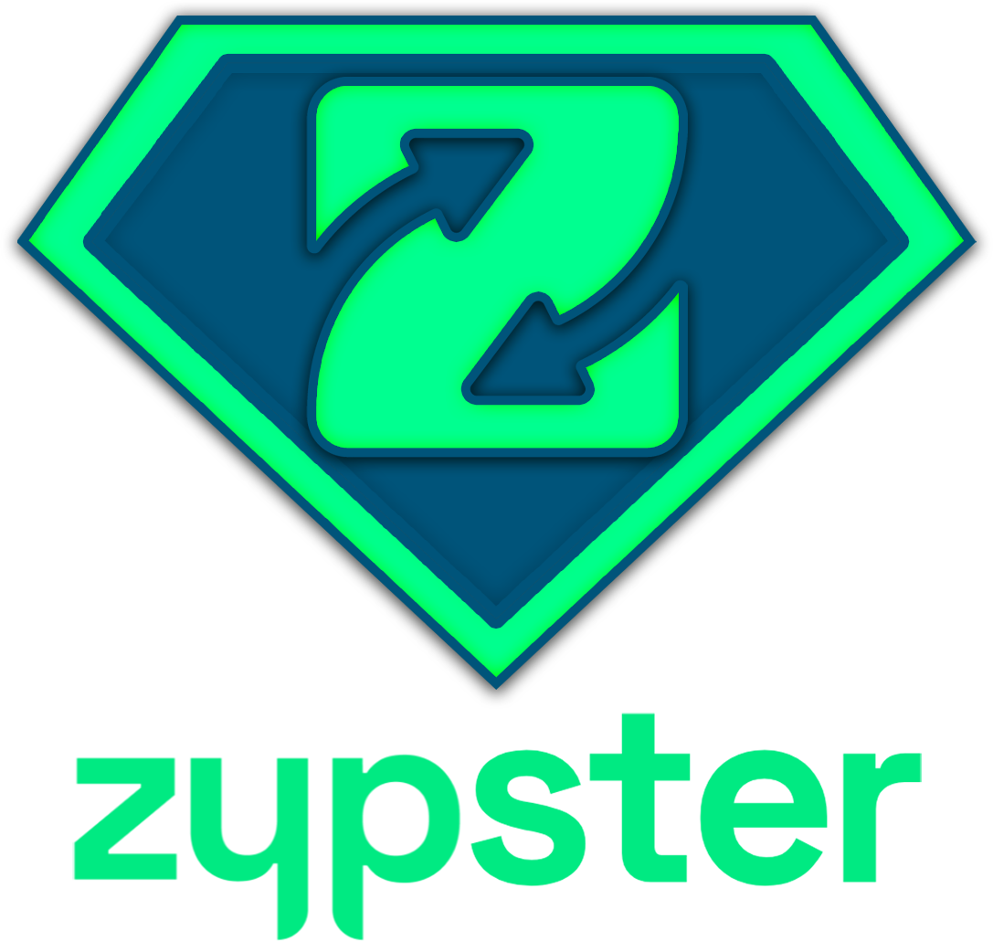 Zypster Logo - Colour on colour