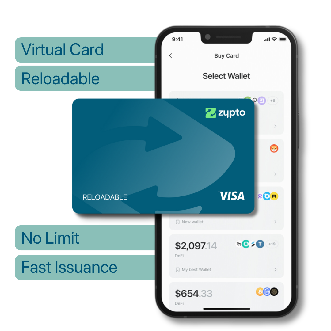 Zypto's High Limit Virtual Crypto Card and Wallet