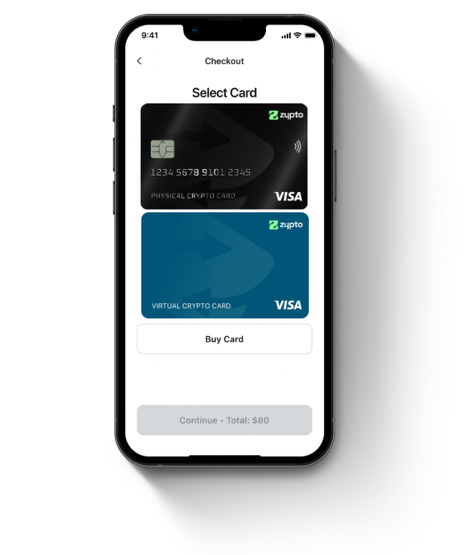 Zypto Virtual Crypto Cards