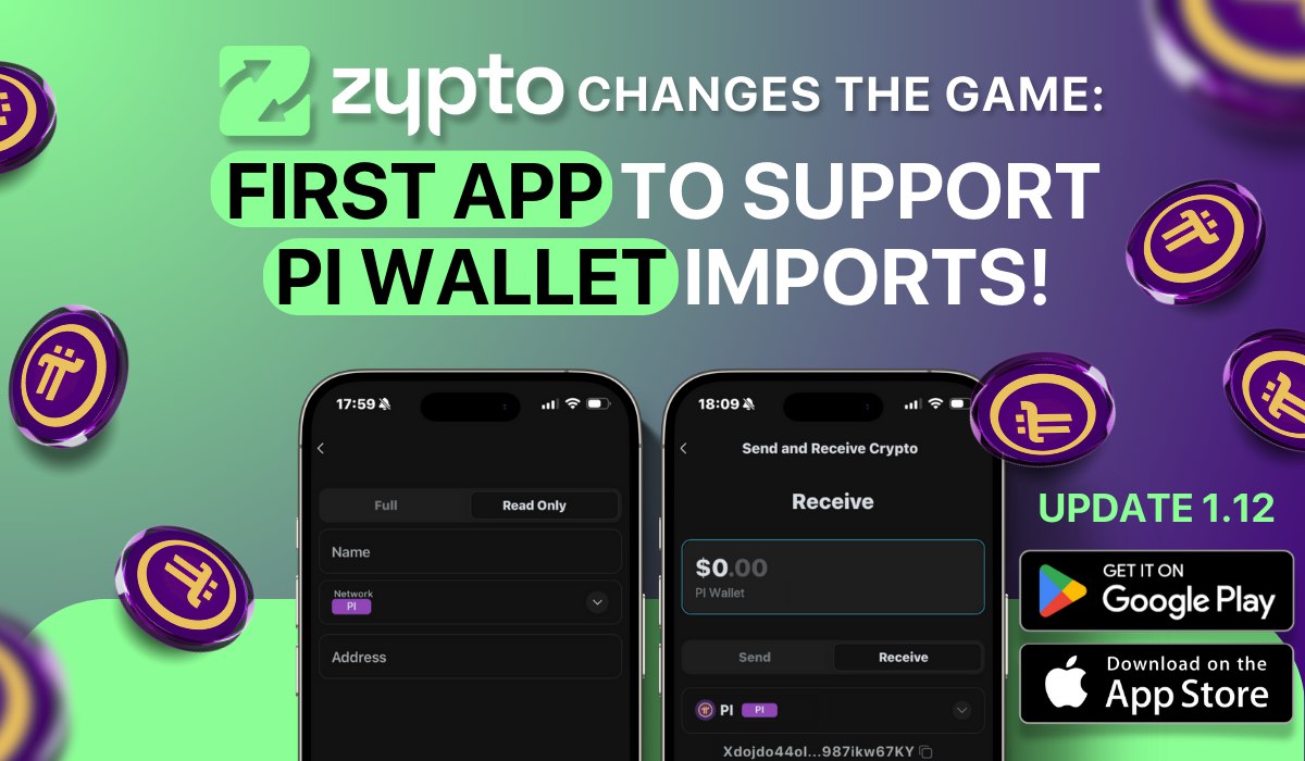 Zypto App v 1.12: Zypto Becomes the First Major Third Party Wallet App to Integrate Pi Network