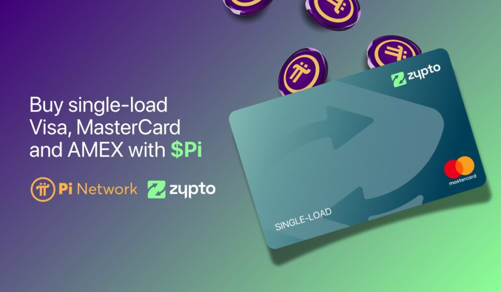 Buy Single Load Visa, Mastercard and Amex Crypto Cards with Pi Coin