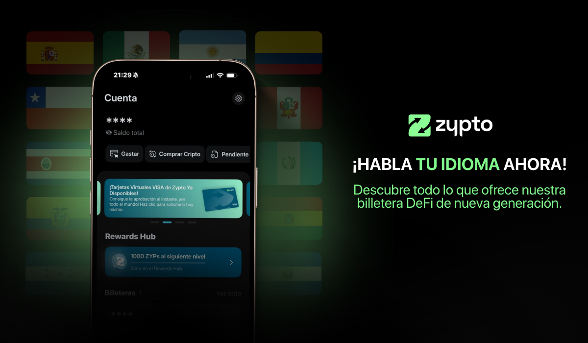 ¡La App de Zypto ya habla ESPAÑOL!