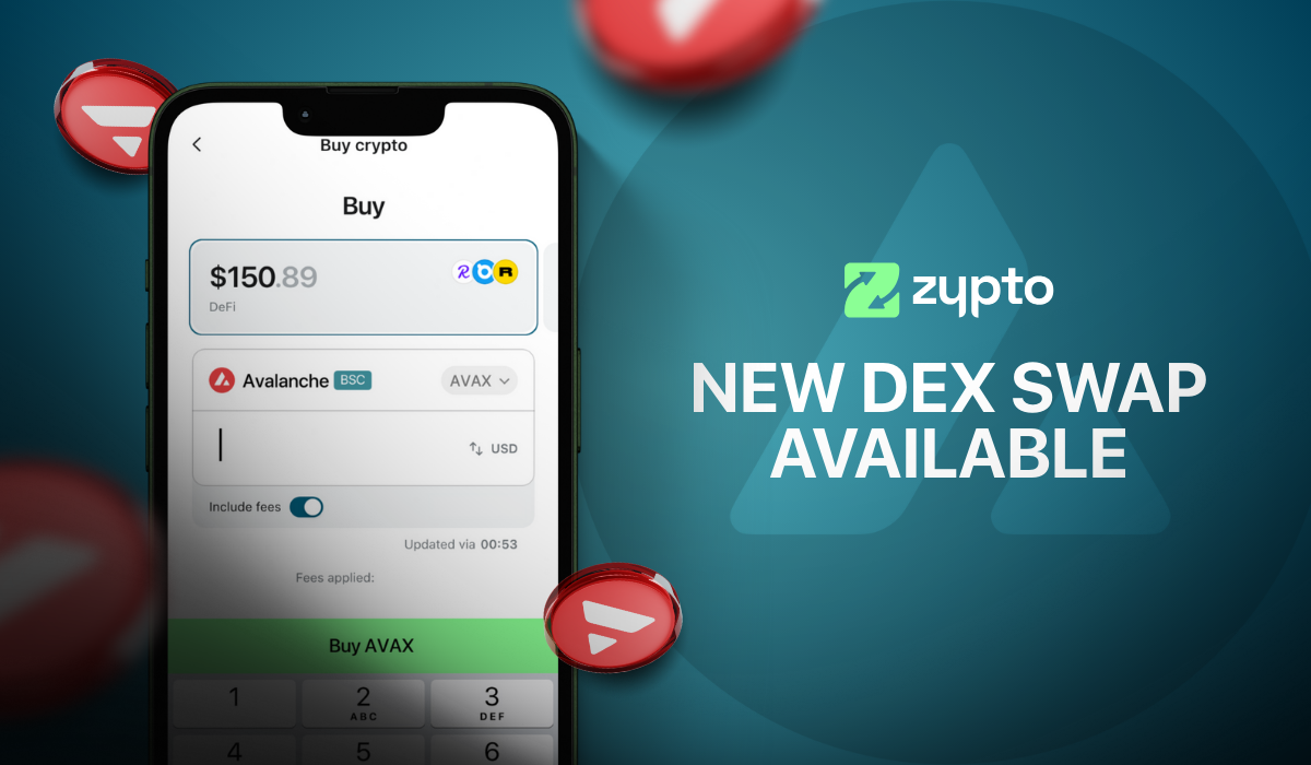 Avalanche DEX Swaps Arrive in Zypto App via Uniswap