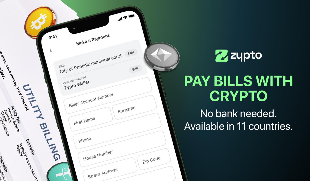 Pay Bills with Crypto in 10 Countries – With Zypto