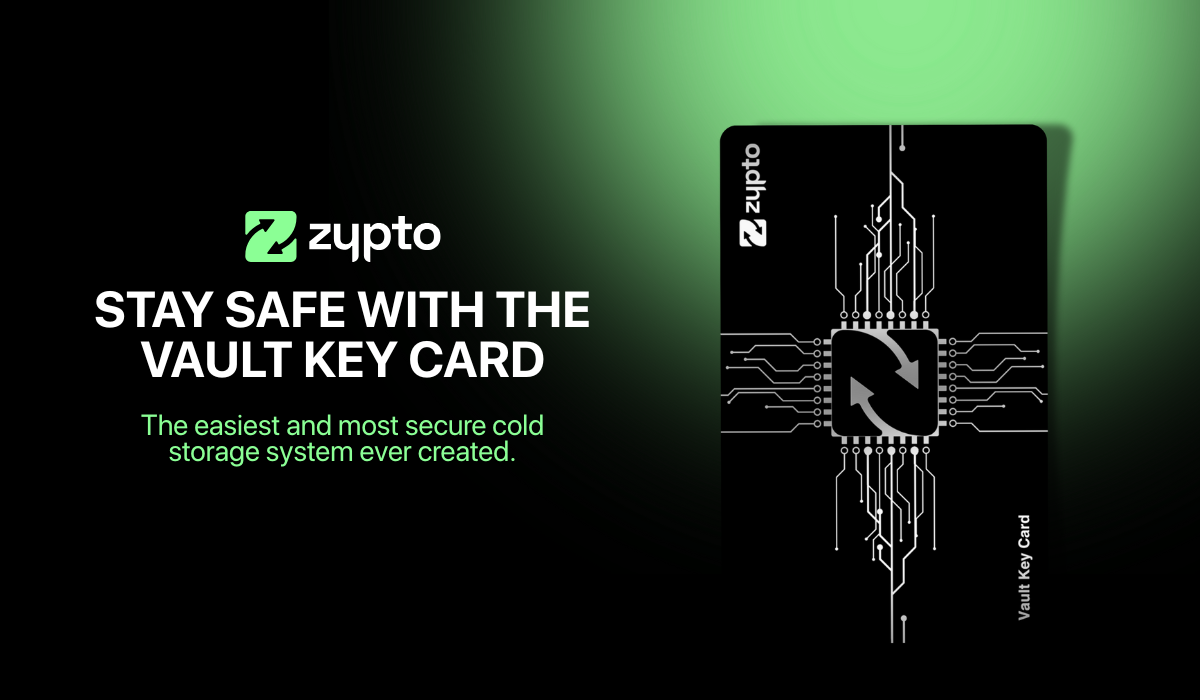 The Vault Key Card Cold Crypto Wallet - Stay Safe