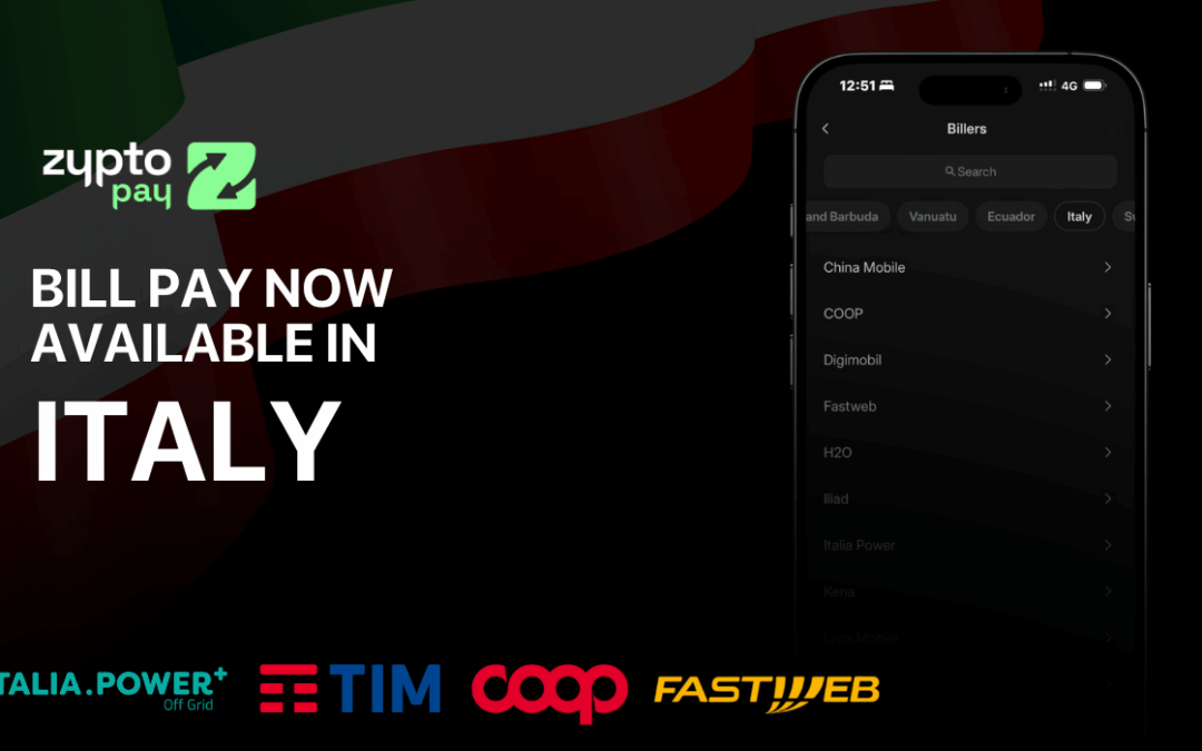 Paying Bills With Crypto in Italy? Zypto Now Covers Popular Utilities, Energy, Mobile and Telecom