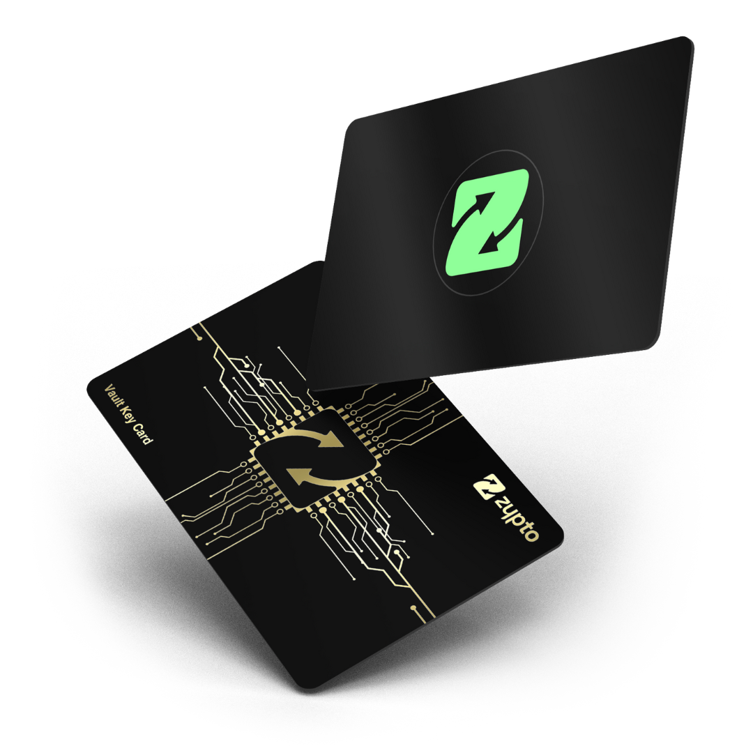 Vault Key Card enabling cold wallet cross-chain swaps via encrypted NFC Vault Key Card enabling cold wallet cross-chain swaps via encrypted NFC
