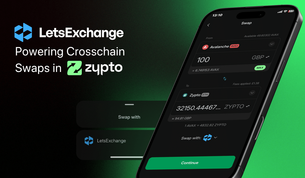 LetsExchange Integration: Smarter Cross Chain Swaps Inside Zypto App