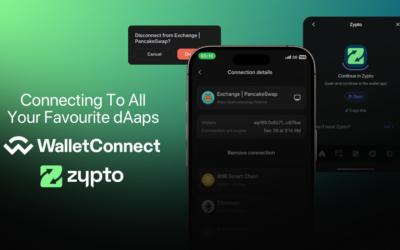 Zypto App’s Built In Browser and WalletConnect Access