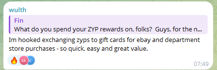 Spending Zypto App ZYP Rewards