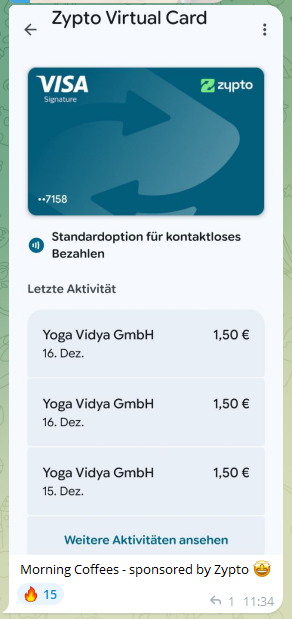 Spending Zypto App ZYP Rewards