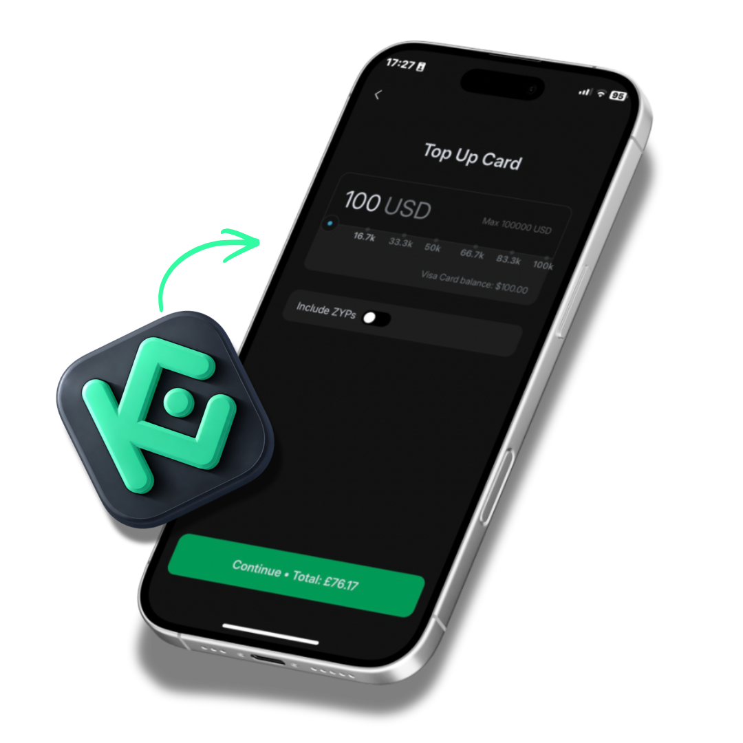 Load Crypto Cards With KuCoin Pay in Zypto App