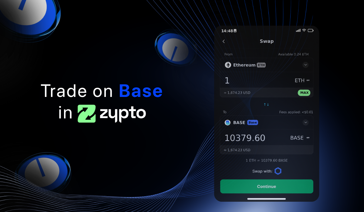 Trade on Base in Zypto | Base Wallet & Web3